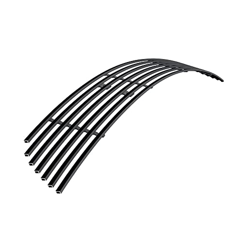 Image of APS Compatible with Nissan Murano 2003-2008 Lower Bumper Stainless Steel Black 8x6 Horizontal Billet Front Grill Grille Insert N66486J