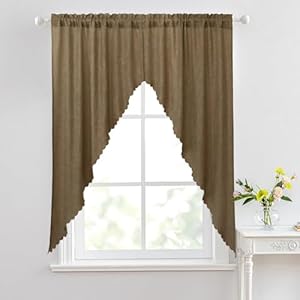 Valeahomesoftburlaplookswagcurtainsrusticnaturalrodpocketkitchenvalancecurtainpanelsforsmallwindow63inchlengthtan2panels Urban Country Home Decor Valea home soft burlap look swag curtains rustic natural rod pocket kitchen valance curtain panels for small window 63 inch length tan 2 panels urban country home decor