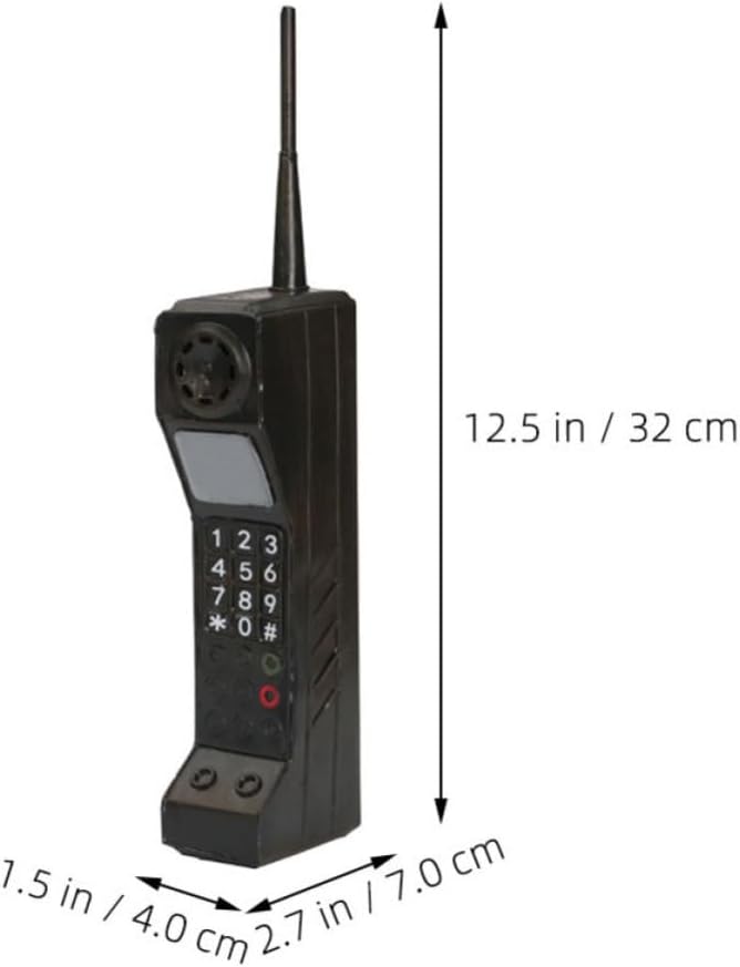 2pcs Retro Brick Cell Phone Model Iron Decorative Telephone for Home
