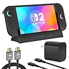 TV Dock Station for Switch 2,Replacement for Official Switch 2 Dock.Switch 2 Docking Station Supports 4K@120Hz HDMI Output with 20V/3A Power Adapter and HDMI Cable