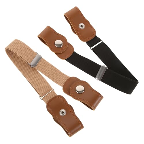 2Pcs Elastic Waist Belts for Boys Stretchy Design Buckle Fashionable Belts for School Uniforms Everyday Wear