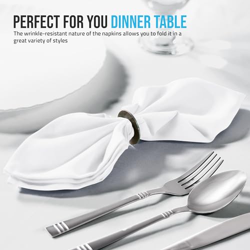 image for Utopia Home White Cloth Napkins (12 Pack, 20x20 Inches), Ideal Dinner 