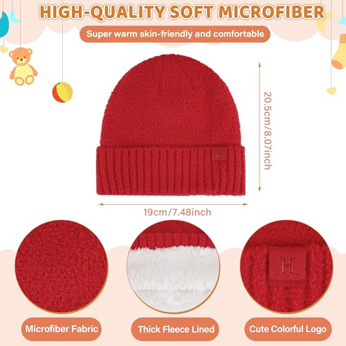 Image of Toddler Kids Winter Hat Scarf Gloves Set Cold Weather Beanie Hats Fleece Neck Warmer for 4 5 6 7 8 Year Old Boys Girls Gifts