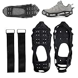 Empuñaduras de nieve – 24 dientes para botas | Lámparas de tracción antideslizantes para los entusiastas del aire libre, hombres, mujeres, adultos, escalada, montañismo, mochileros