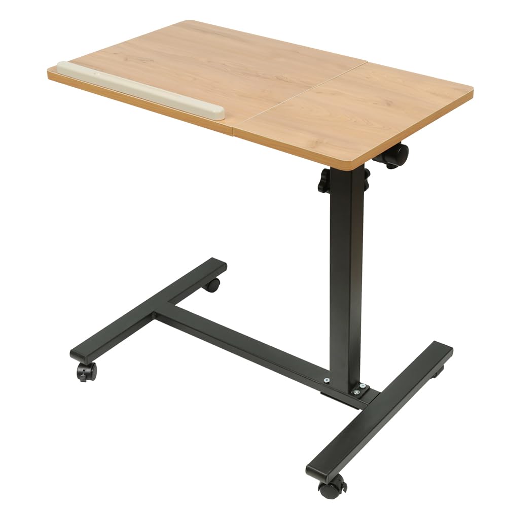 SDdPulse Scrivania per computer regolabile in altezza con 4 ruote, portatile, regolabile in altezza, 70 x 44 x 95,60 x 34,5 x 58 x 90 cm (colore legno)