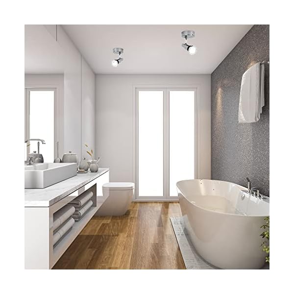 B.K.Licht - LED Strahler Badezimmer matt-nickel - Bad Deckenlampe LED drehbar und schwenkbar - inkl. 1x GU10 LED mit 3… – Bild 7