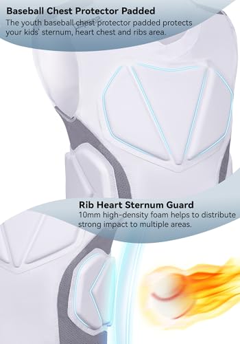 Soared Youth Baseball Chest Protector - High-Density XPE Foam, Padded Compression Shirt for Softball Football Lacrosse - Thumbnail 2
