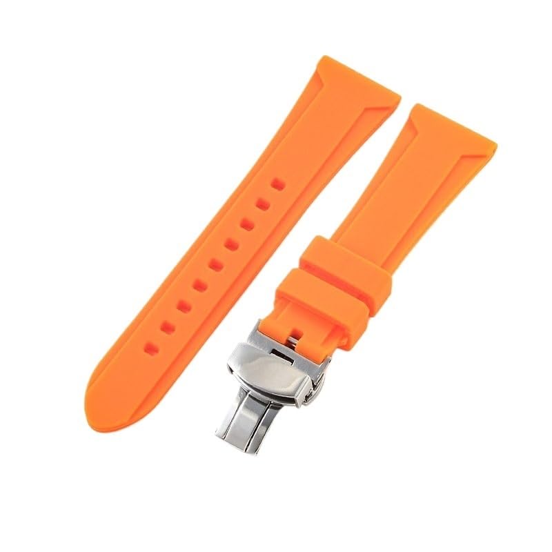 Bracelet montre Diesel orange 24mm en silicone pour modèles DZ4318 DZ7395 DZ4496 DZ4323