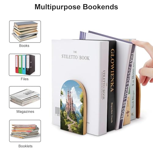 Sujetalibros de madera antideslizantes para evitar caída de libros 4