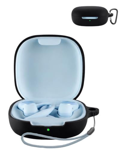 For SHOKZ OpenFit Air 2 �P�[�X YAJOJO ���C�����X �C���[�z�� �[�d�P�[�X�J�o�[ �J���r�i�E�L�[�`�F�[���t�� �V���R���ی�P�[�X �����h�~ �ϏՌ� �h�o �L�Y�h�~ �w��h�~ SHOKZ OpenFit Air 2 �Ή�(�u���b