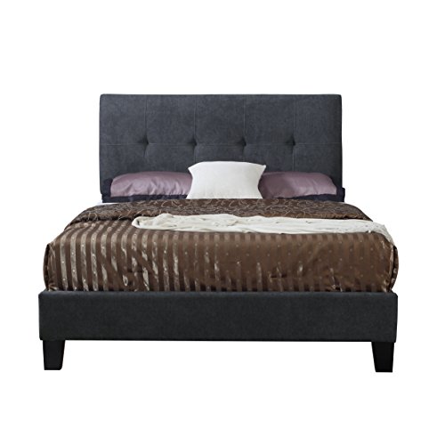Upholstered Bed With Tufted, Padded Headboard, And Platform-Style Base