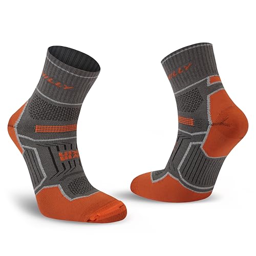 Unisex Twin Skin - Anklet - Med Running Socks, Dark Grey/Orange, Medium2