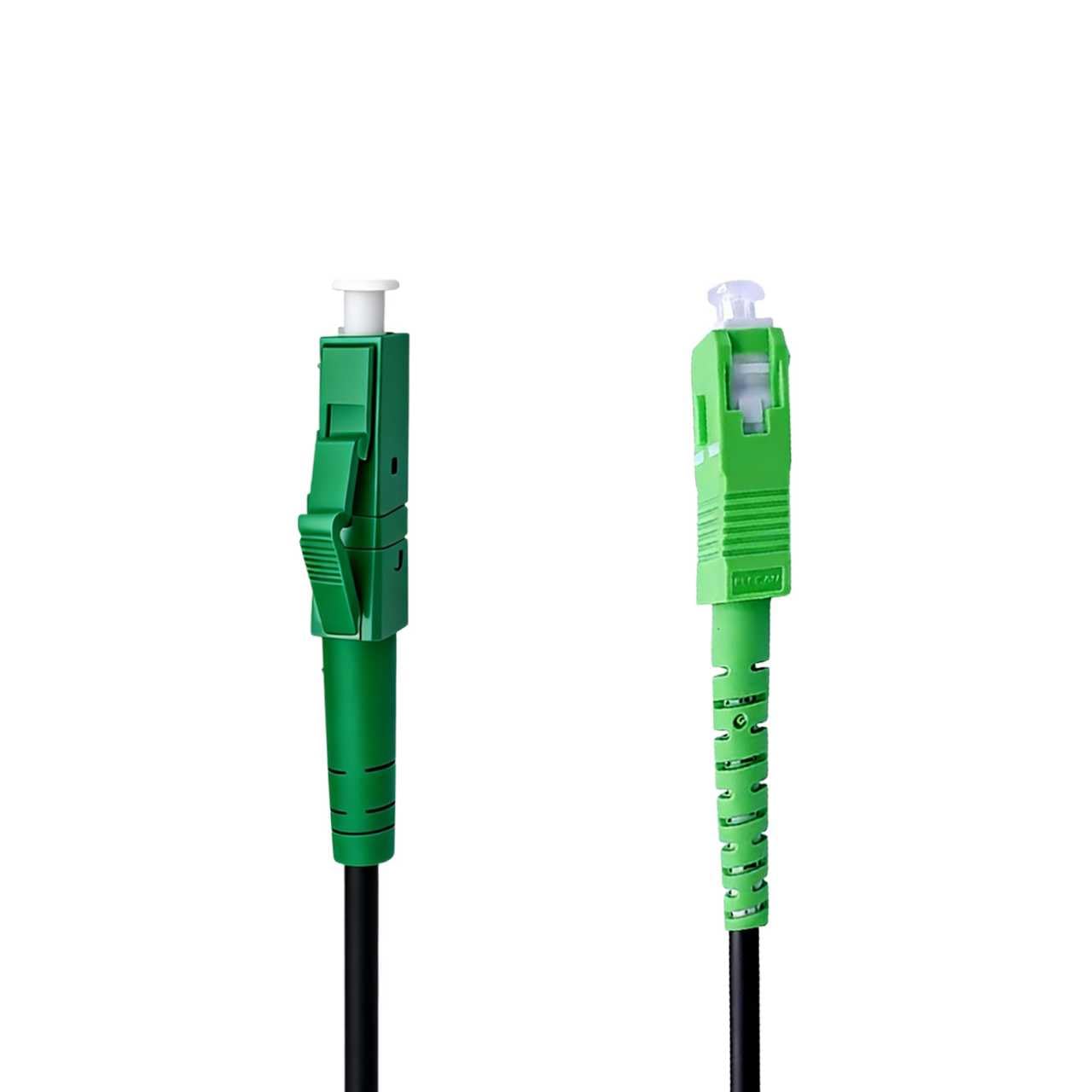 Câble de fibre optique monomode SC/APC vers LC/APC 150 m 3,0 mm G657B3 OS2 Simplex, LSZH, noir, faible amortissement, câble de raccordement FTTH pour routeur et ONT, 150 mètres