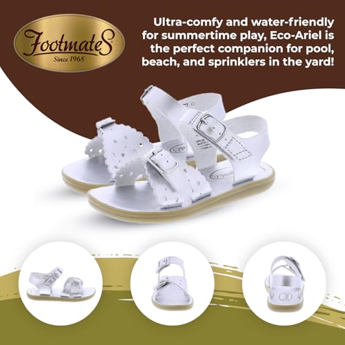 Image of FOOTMATES Ariel and Eco-Ariel Waterproof Sandals for Girls and Boys with Slip-Resistant, Non-Marking Outsoles and Strap Closure