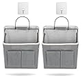 AiQInu 2 Pezzi Portaoggetti da Appendere, Borsa da Appendere a Parete Portatile Pieghevole con 5 Scomparti, Impermeabile Tela Appendere Sacca con 2 Ganci Adesivi, per Camera da Letto, Cucina, Bagno