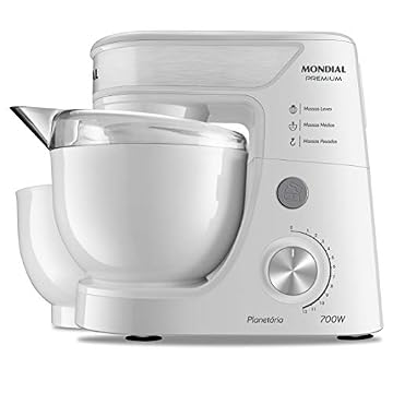 Batedeira Planetária Mondial 700W Branco/Inox
