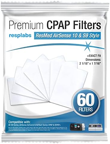 resplabs CPAP Filters - Compatible with The ResMed AirSense 10 Machine - 60 Filter Pack