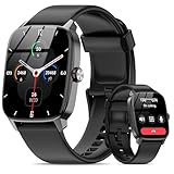 スマートウォッチ iPhone対応 Android対応 Bluetooth5.3通話機能 1.85インチ スクリーン LINE/X/SMS通知 音声アシスタント 200種類文字盤 100+運動モード IP68防水 全日健康管理 アラーム 音楽再生 天気予報 スマホ探し 22mmベルト対応 軽量 薄型 メンズ レディース (ブラック)