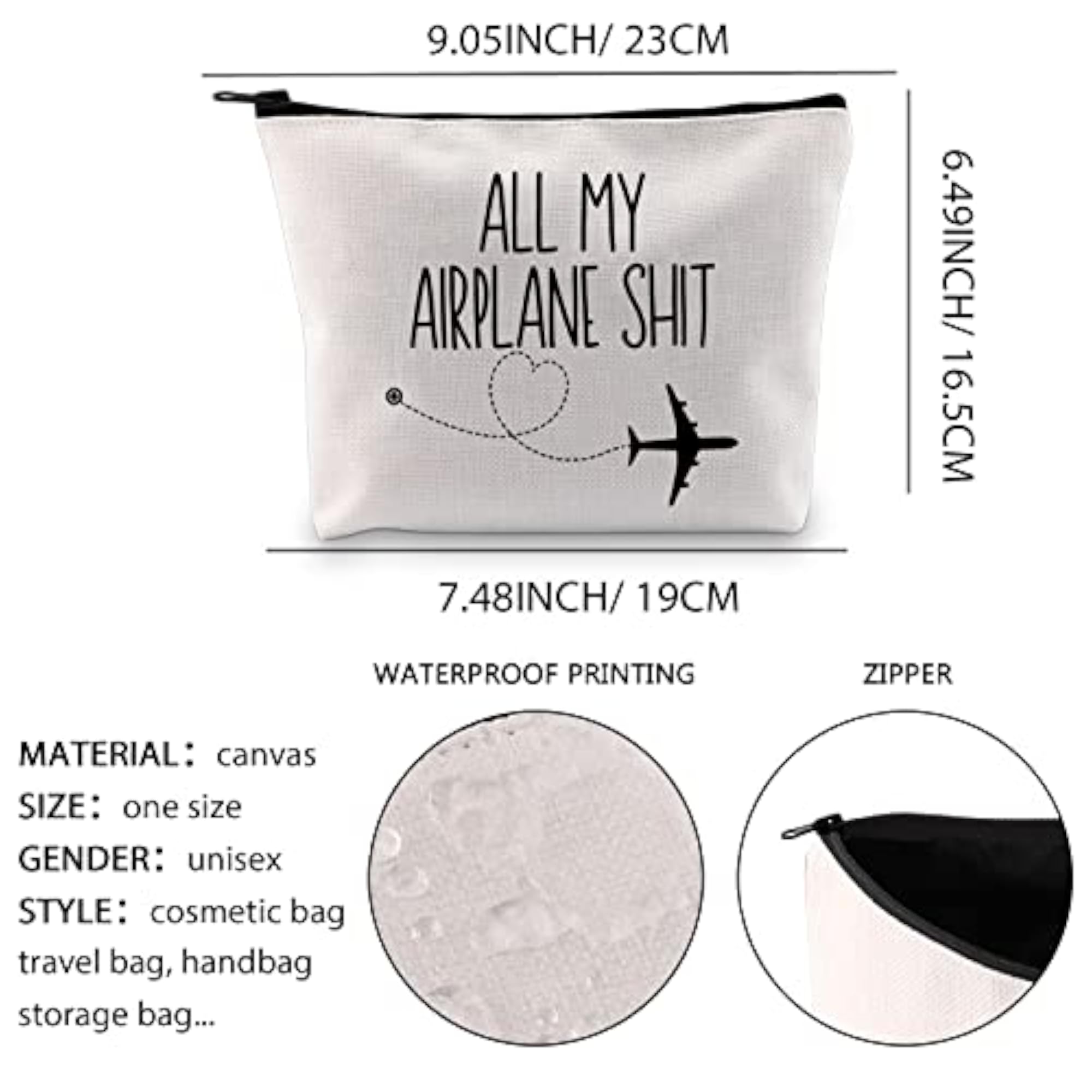 All My Airplane Sh*t Accessory Pouch, Travel Makeup Bag