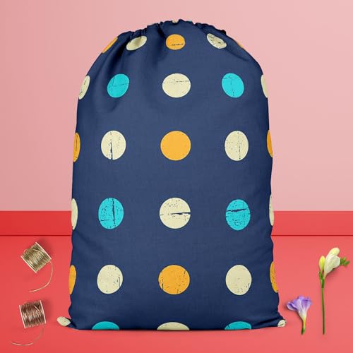 Image of ArtzFolio Polka Pattern | Reusable Sack Bag | Bag for Gym, Storage, Vegetable & Travel
