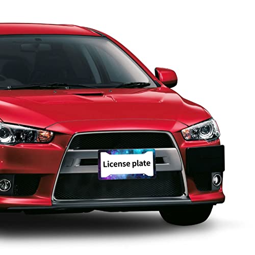 License Plate Frames Galaxy Fashionable Starry Sky Night Car Tag Holders Aluminum Composite Colorful Design License Plate Frame 4 Holes 4 Screws 2 Pcs Set #TOP5