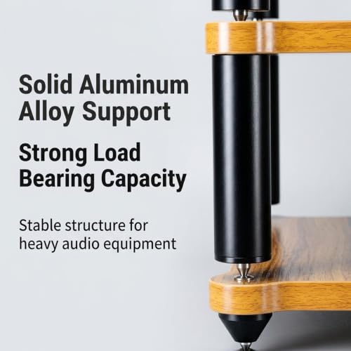 Soporte Tablero Madera Maciza y Aluminio para Equipos de Música 6