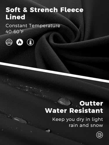 COPYLEAF Fleece Lined Leggings Women Winter Flare Thermal Leggings Water Resistant Hiking Cargo Snow Pants with 4 Pockets(Black M)