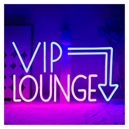 Enseigne au néon Salon VIP à intensité variable et alimentation USB