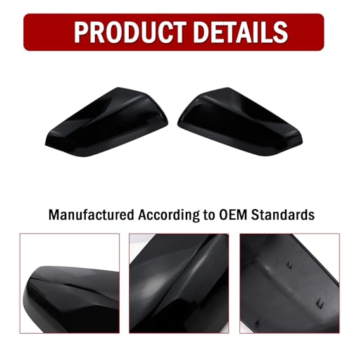 Left Driver Side & Right Passenger Side Exterior Mirror Cap Cover Rearview Mirror Cover Trim Fit for 2018-2023 Chevrolet Equinox/GMC Terrain Replaces 23406417 23406416 (Glossy Black) by Xiaoyudou - Image 5