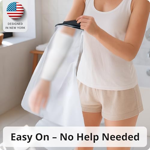 Waterproof Arm Cast Cover for Shower – Adult Reusable Cast Protector for Broken Arm, Hand, Elbow – Watertight Seal to Keep Bandage or Wound Dry – Latex-Free Soft Cover for Surgery or Injury - Thumbnail 5