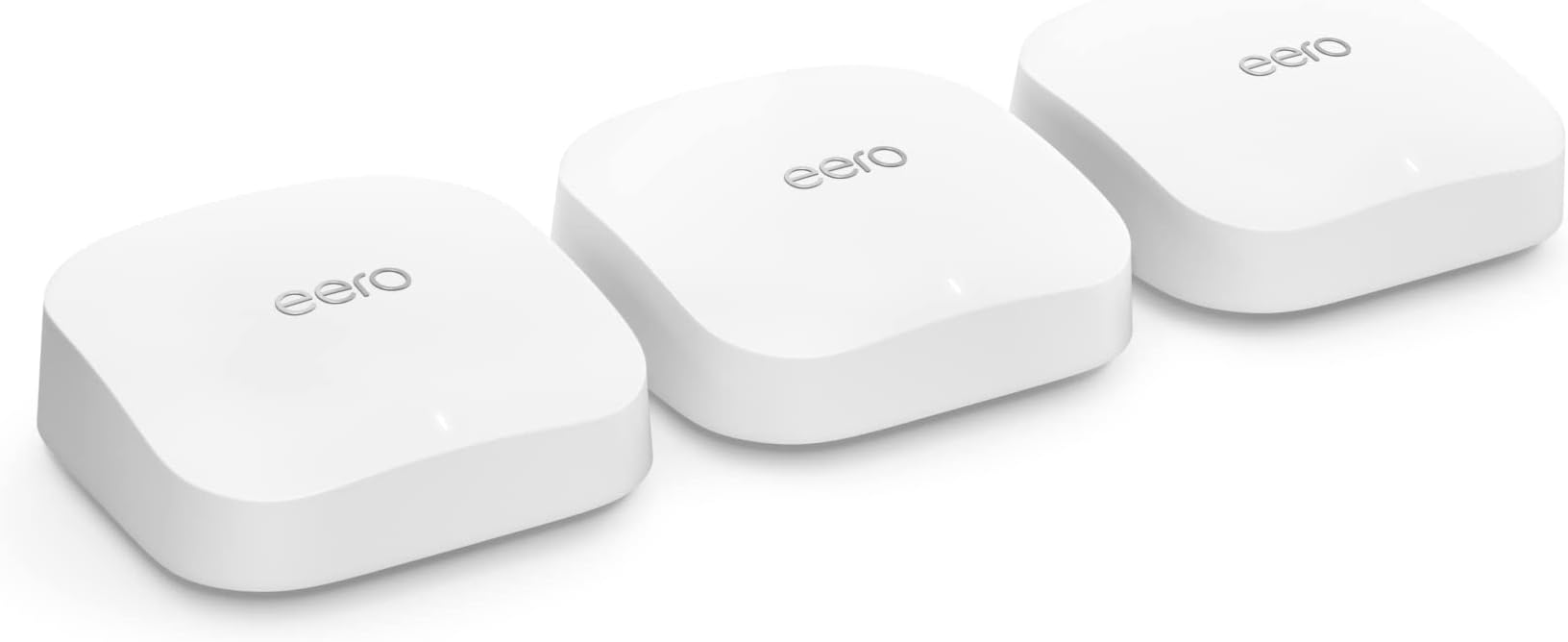 Amazon eero Pro 6E mesh wifi system - Supports internet plans up to 2.5 Gbps, Coverage up to 6,000 sq. ft., Connect 100+ devices, 3-pack