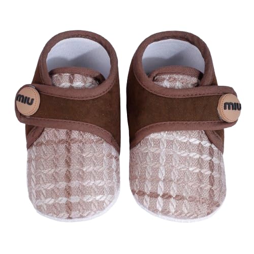 coco candy Brown Unisex Checked Booties Shoes for Girls Soft Warm Comfortable Anti-Slip New Born Infant shoe Baby Footwear gift for little one Walking & Daily Wear-picture-35