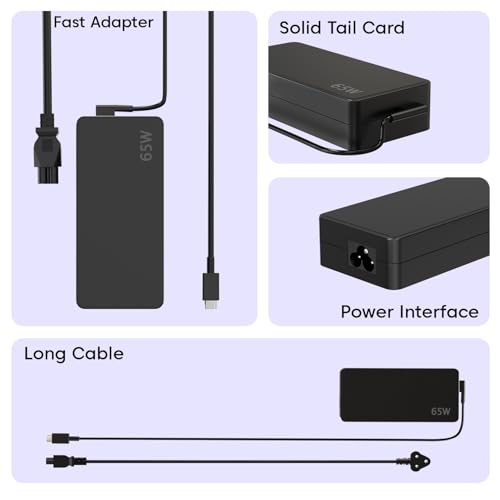 Image of 65W 45W USB C Lenovo Original ThinkPad Laptop Charger for T14 T15 T16 gen 1 gen 2 X1 Yoga L13 7i C740 Computer AC Power Adapter for ThinkPad T480 T490 P52s Chromebook 2nd Gen(with Power Cable)