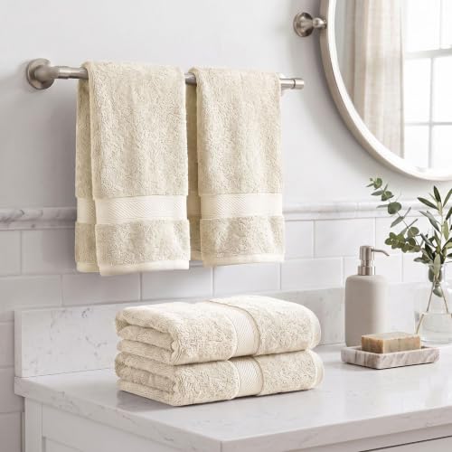 Superior Handtücher aus ägyptischer Baumwolle, 4er-Set, ultraweiche Handtücher, Dickes Plüsch, saugfähig, schwer, Gästebad, Hotel, Spa… – Ansicht 2