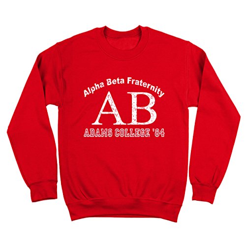 Alpha Beta Funny Retro Nerd Nerd Geek Revenge Cool 80s Movie Humor Mens Sweatshirt X-Large Red