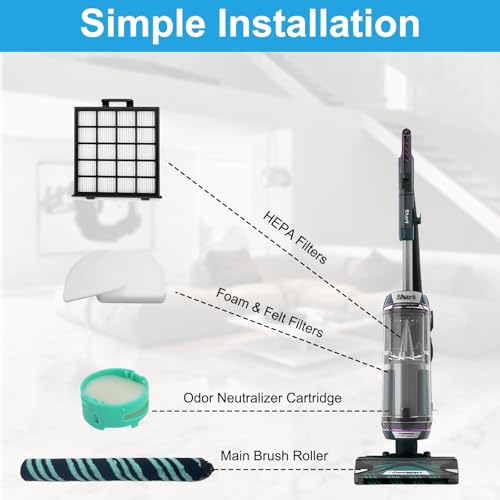 Image of 10 Pack AZ4002 Replacement filter for Shark Detect Pro /Shark Power Detect Upright Vacuum AZ4000 AZ4002 AZ4000C,1 Roller Brush,2 HEPA Filter 4 Foam & Felt Filters,2 Odor Neutralizer Cartridge