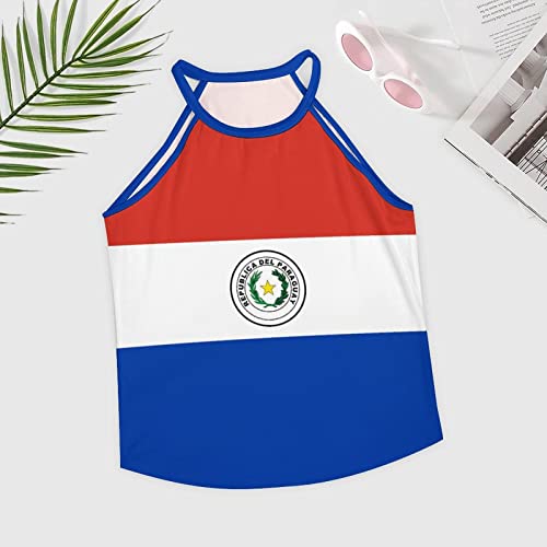 Linkasi Paraguay Flag Women's Summer Short Sleeve T-Shirt Long Sleeve Crewneck Tops S3