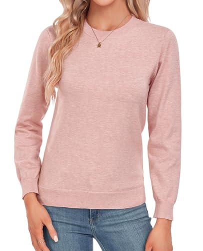 Image of MINTLIMIT Women Lightweight Sweater Crew Neck Soft Knit Casual Basic Long Sleeve Pullover Fall Sweater Blouse Top