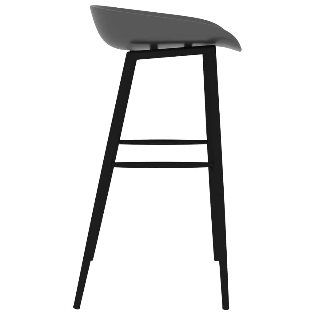 Juego de 7 piezas de bar, color blanco y gris con mesa de tablero de fibra de densidad media y patas de metal y taburete de bar con respaldo para instalaciones modernas