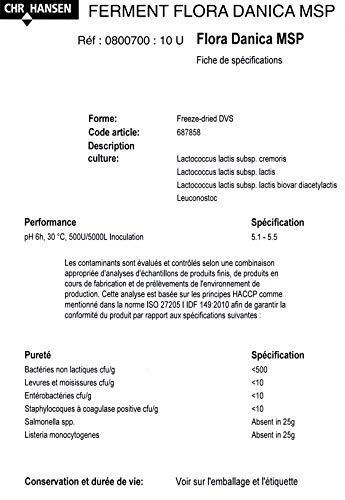 Flora Danica 10U Starter Culture for 26 gallons of milk or 100 Liters of milk Best for Brie, Camembert and all Continental cheeses