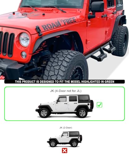 Estribos laterales en acero inoxidable para Jeep Wrangler JK miniatura 2