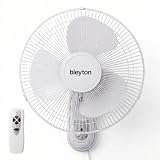 BLEYTON Ventilador de Pared Silencioso con Mando Blanco 40W SHADOW| Ventilador Control Remoto 3 Velocidades Temporizador y 3 Modos Funcionamiento | Oscilacion Horizontal 180º y Vertical