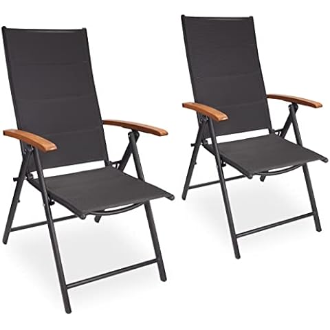 BRUBAKER Juego de 2 Sillas de Jardín Verona - Sillas Plegables Antracita Cover
