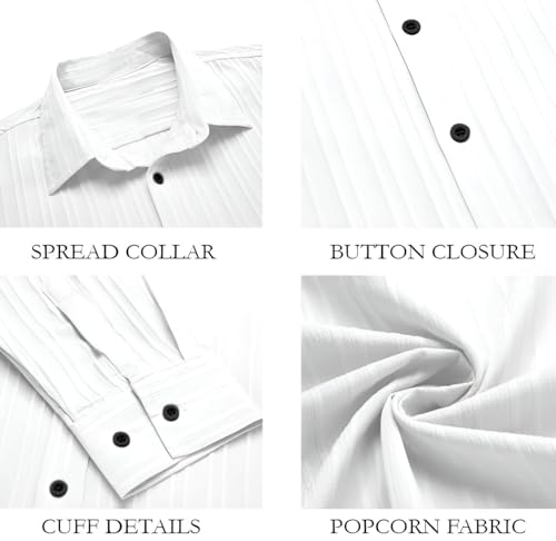 Image of Men's Casual Button Down Shirts Long Sleeve Linen Shirt Fashion Textured Beach Summer Shirt