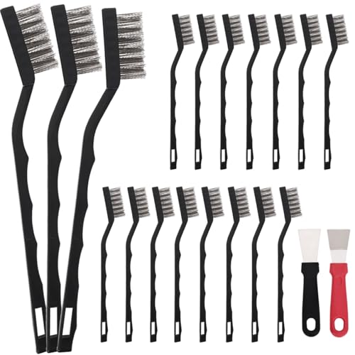 15PCS Mini Wire Brush Stainless Steel Brush SetMasonry Brush Wire Bristle