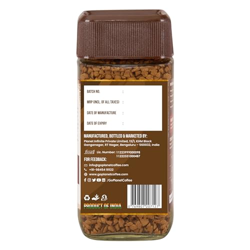 Image of Planet Coffee | MYSTIC Almond Coffee | 100 Gms Jar | Pure Arabica | Freeze-Dried Instant Coffee | No Added Sugar | Makes 50 Cups | Medium Roast | Flavoured Coffee