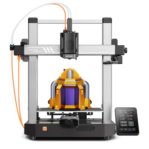 ANYCUBIC Kobra 3 V2 3D Printer, Multicolor FDM Printer with 4/8 Color Options, 600mm/s High Speed, Easy Setup with Updat