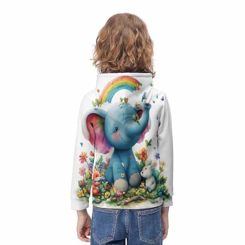 Hoodie éléphant dessin animé pull 3D idéal pour les sorties collège - 4