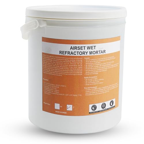 Image of SONRET Refractory Mortar - 7 Kg - High Heat Mortar Mix Furnace Cement - 2700F (1500C) Rated - High Temperature Pre Mixed Refractory Cement for Binding Insulating Bricks in Furnace & Kiln -Grey Color