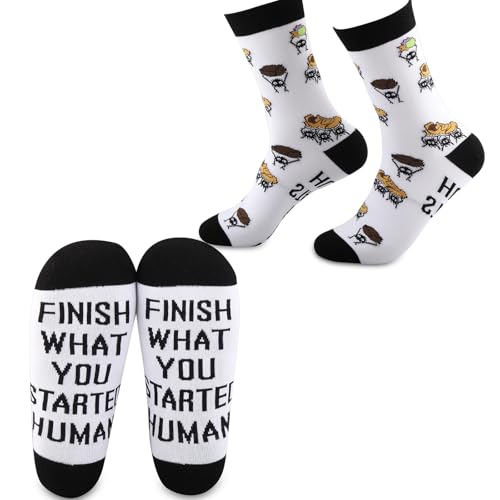 CMNIM Soot Sprite Gifts 2 Pairs Anime Socks Finish What You Started Human Japanese Animes Inspired Gifts for Anime Lovers Fans